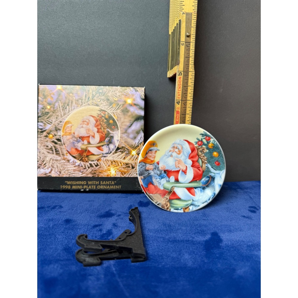 Harley Davidson, mini plate ornament wall hanger plaquewishing with Santa‎